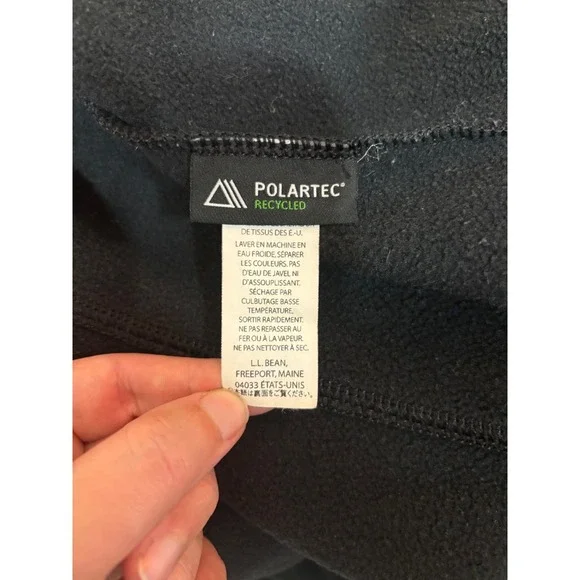L.L. Bean Jacket Mens Medium Black Polartec Fleece Full Zip Pockets Outdoor - Picture 4 of 8